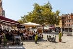 Terrassen op Campo Santa Margherita in Venetië